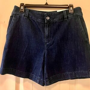 🆕 LOFT Monroe Shorts Denim Preppy Mid Rise Dressy Jean Shorts